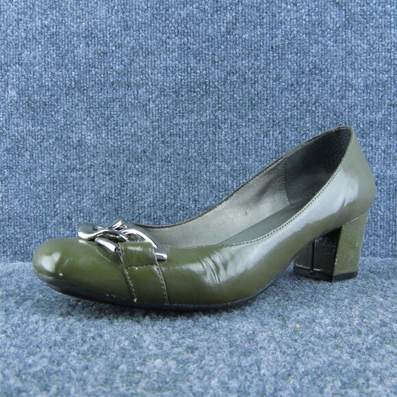 Me Too Perri2 Women Pump‎ Heel Shoes Gray Patent Leather Size 8.5 Medium - Picture 1 of 9